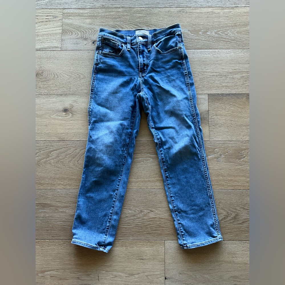 Madewell Women’s Straight-Leg Roadtripper Stovepipe Denim Jeans in Mid Blue Wash